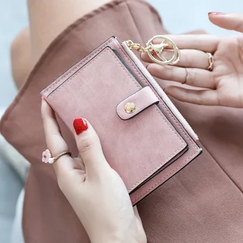 Móda Pu Kožené Malé Ženské Ultra-tenké Peňaženky Ms Kompaktný Peňaženky Ručné Peňaženky Karty Držiteľa Krátke Dizajn Ženy Kabelku