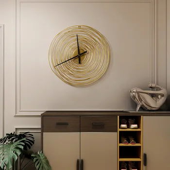 3D kovové zlato nástenné hodiny luxusné železa krúžok stenu decor kreatívne nástenné dekorácie, ručne vyrábané kovové nástenné hodinky remesiel dropshipping