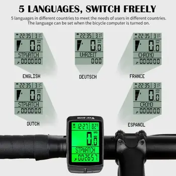 Päť Jazykov Horskej Ceste, Požičovňa Bezdrôtový Tachometer Kód Meter Veľký Displej Anglický Nepremokavé Nočné Svetlo Veľký Znak