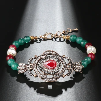 Kinel Prehnané Vintage Svadba Šperky Zelený Prírodný Kameň Indickej Etnických Šperky Ženy Náhrdelník Krištáľový Náramok Náušnice
