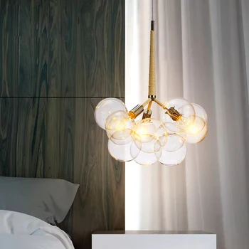 Zmluvne osobnosti spálňa E27 umelecké sklo loptu Bubliny Prívesok svetlo Vysokej kvality hardvéru lampbody zdobia závesné LED lampa