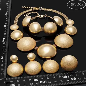 Dubaj Zlaté Svadobné Šperky Set Značky 2019 Nigérijský Svadobné žena príslušenstvo šperky set Veľkoobchod vyhlásenie šperky set