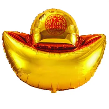 Obchod, propagácia 90 cm Gold ingot fóliové balóniky Tradičné Nový rok oslava balón dekorácie 10 ks/veľa veľkoobchod