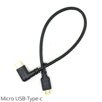 25 CM Mini USB Kábel Micro USB 2.0 kábel usb 5Pin Samec na USB 3.1 Typ-C Muž uhol OTG Adaptér Údaje Converter Nabíjací Kábel 0,25 m