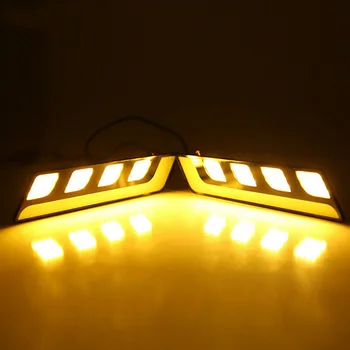 2 KS DRL Denné Beží Svetlo KLASU Nepremokavé Auto, Led Svetlo Hmlové Svetlo Biele Dual Žlté Auto Turn Signálne Svetlá Super Svetlé 12V