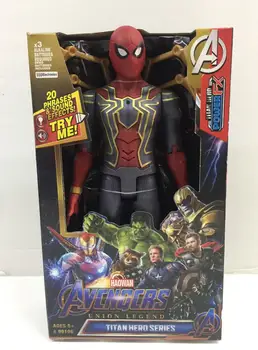 Zvuk A Svetlo Akcie Obrázok Marvel Avengers 30 CM Spiderman Black Panther Iron Man, Hulk Kapitán Amerika, Thor Thanos Chlapec Darček