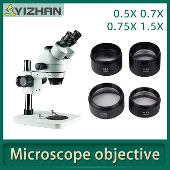 WD165 0,5 X 0.7 X 0,75 X 1.5 X Trinocular Stereo Mikroskopom Pomocné Cieľ Barlow Šošovky 48 mm Pre Trinocular Stereo Mikroskopom