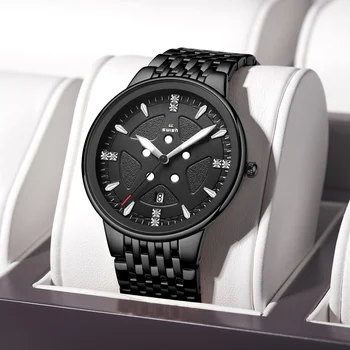 SVIŠŤANIE Pánske Hodinky Top Luxusné Značky Business Black Watch Mužov Plnej Ocele Nepremokavé Analóg Quartz Hodinky Relojes Hombre 2020