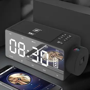 Nabíjanie Projekcia Digitálne Hodiny Bezdrôtové Bluetooth Reproduktor, LED Veľký Displej Budík Spánok FM DIY Hodiny Hudby