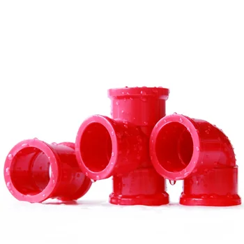 2 KS/veľa Červený PVC Tvarovky Akvárium Rúry Konektor Krásna Červená Farba Tee Koleno a Rovno