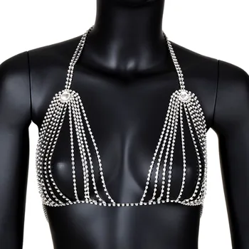Stonefans Luxusné Veľké Krištáľovo Telo Podprsenka Reťazca Jewlery pre Ženy Sexy Drahokamu Bielizeň Bikini Podprsenka Top Vianočný Darček Šperky