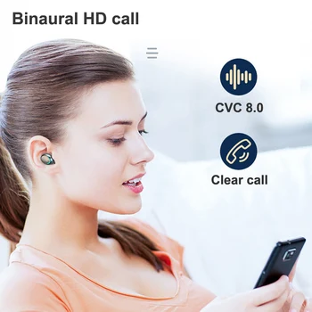 Newmsnr F9 Bluetooth5.0 Bezdrôtové Slúchadlá 8D Stereo Bluetooth Headset IPX7 Vodotesné Slúchadlá CVC8.0 Hluku Reductio