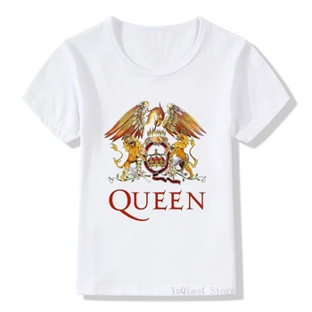 Detské' T Shirt Dieťa vintage Freddie Mercury tee Hip hop, rock T-shirt Kráľovná kapela vzor Deti Top Tee chlapci dievčatá oblečenie