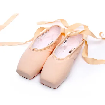 Balet Pointe Topánky Satin Hornej Stuha Dievčatá dámske Ružové Profesionálne Balet Topánky Tanečné Topánky S Toe Podložky