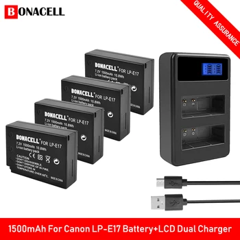 Bonacell LPE17 LP E17 LP-E17 Batérie+LCD USB Duálna Nabíjačka pre Canon EOS 200D M3 M6 750D 760D T6i T6s 800D 8000D Kiss X8i Kamery