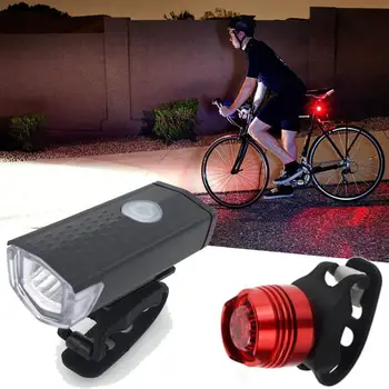 Super Jasné USB Led Bike Nepremokavé Predné Lampy Bicyklov Svetla 3 Svetelné Módy Popruh Nabíjateľná Svetlometov &zadné svetlo Nastaviť P30