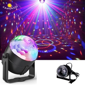 AC110-220V mini Ovládanie Hlasom Fáze lampy Crystal Magic Ball Zvuk Kontrolu Fáze Laser Efekt Svetla Party Disco Club DJ Svetlá
