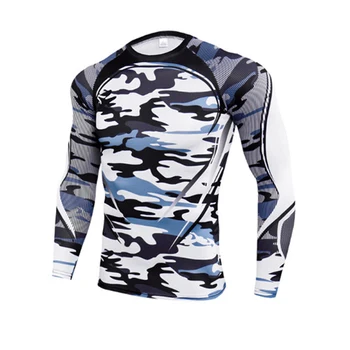 Nové Trendy tesné oblečenie pre Mužov 3-dielna sada kamufláž tepláková súprava T-shirt fitness strečové legíny Mužov Zime teplé jogging oblek