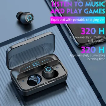 Nové 2020 TWS Bezdrôtové Slúchadlá 3500mAh Plnenie políčko Bluetooth 5.0 Slúchadlá 9D HIFI S LED Displejom Športové Vodotesné Slúchadlá