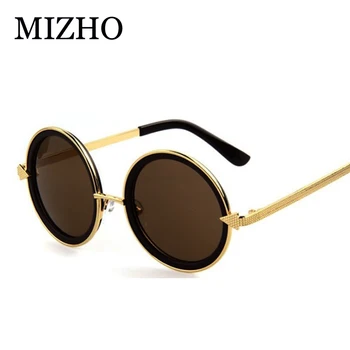 MIZHO Vysoko Kvalitné Klasické Veľké Rám Okrúhle slnečné Okuliare Ženy Značky Dizajnér Zliatiny Slnečné Okuliare Mužov Vintage Modis Oculos