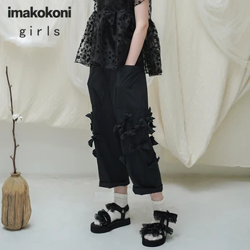 Imakokoni originálny dizajn troch-dimenzionální luk dekorácie širokú nohu, nohavice voľné all-zápas ženskej 20 Xia Xin 203014