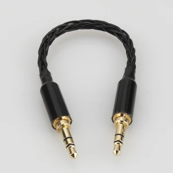 Vysoko Kvalitné Čierna Striebra, Pozlátený 3,5 mm Muža na 3.5 mm Muž Stereo Audio Hifi Audio Kábel Auto AUX Drôt Skok Kábel