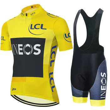 2019 INEOS cyklistické Nastaviť Priedušná Team Racing Sport Cyklistický Dres tuponosý cyklistické oblečenie na Bicykli Jersey ropa ciclismo hombre