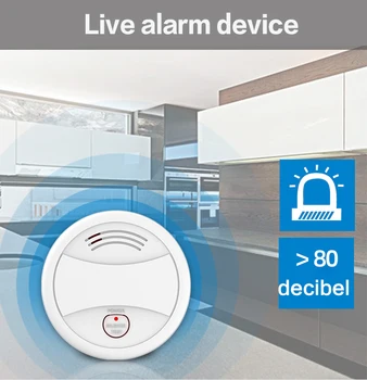 GauTone PA443W WiFi Dymový Alarm Tuya Inteligentný Život Požiarnej Ochrany Udiarni Alarm Systém Home Security Detektor Dymu