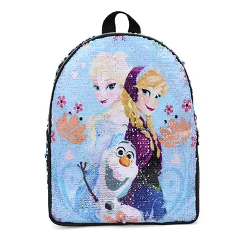 Disney je nové detské roztomilý flitrami cartoon elsa cestovný batoh dievča mini batoh princezná módne cestovná taška