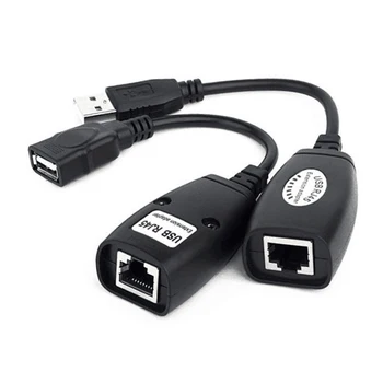 USB 2.0 Mužov a Žien Cat6 Cat5 Cat5e 6 Rj45 LAN Ethernet Siete Extender Rozšírenie Repeater Adaptér Converter Kábel