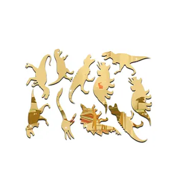 Zrkadlo Povrchu Cartoon Dinosaura Stenu, Nálepky Deti Miestnosti Roztomilé Nástenné Odtlačkový Dieťa Zvierat Domova Vinyl Vymeniteľné Nálepky