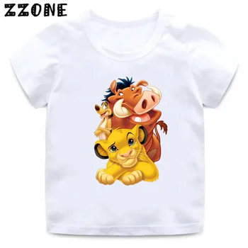 2020 Letné Baby Chlapci tričko Roztomilý Simba Cartoon Lion King Tlač Deti T-Shirts Legrační Zviera Deti, Dievčatá, Topy, Šaty,HKP5315