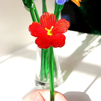 Ručné Farebné Murano Skla Kvet Plavidlá Figúrka Svadobný Deň svätého Valentína Láskavosti Darčeky Tabuľka Miniatúrne Váza Dekor Ozdoby