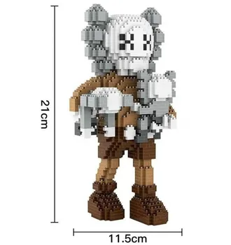 Medveď Anime Akcie Obrázok Bloky Micro Diamond Stavebné Bloky pre Bábiky 3D Model DIY Tehly Budovy, Hračky pre Deti,