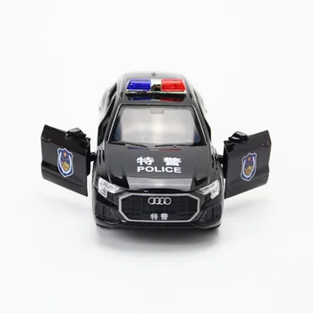 1:36 Rozsahu Audi Q8 SUV Šport Polícia JACKIEKIM Diecast Model Hračka Auto Vytiahnuť Späť Dvere Openable/Vzdelávacie Kolekcie Darček Pre Dieťa