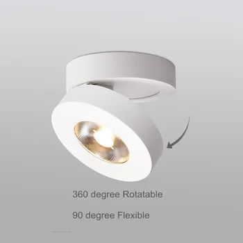 Ultra-Tenké 360 Uhol Nastaviteľný Povrchovú montáž Downlight Stropná Lampa 5W 7W 10W 12W LED COB Spot Light AC110/220V Stropné svietidlo