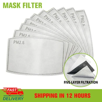 10/20/50/100KS 5 Vrstiev PM2.5 Filtra Maska Papier aktívne uhlie-Filtre pre Masky Proti Prachu a Oparu Dospelých Dieťa Tvár Masku Filtra