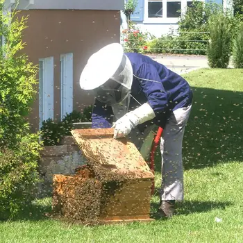 1 Pár Včelárskych Rukavice goatskin protactive rukavice Pár Sting Dôkaz Putá Včelár Rukavice Kožené Bee Nástroje