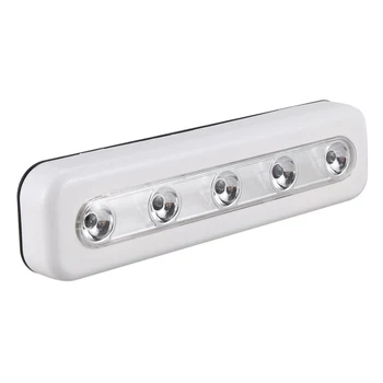 Touch-light,Mini Bezdrôtové Nástenné svietidlo 5 Led Batériou Napájaný Biele Skrinky Lampa Pre Domáce Kuchynské Skrinky