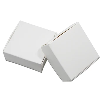 50pcs/Veľa Malé Biele Papierové Darčeky Boxy Obaly Kartónové Šperky, Svadobné Prospech Box pre Candy Balenie Kraft Kartón Papiera Box