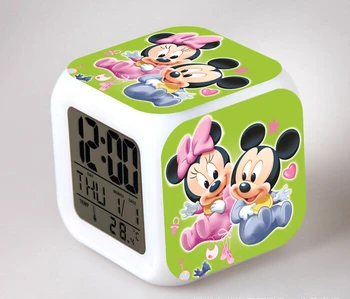 Mickey Minnie Mouse Akčné Figúrky Hračka Budík S LED Dotyk Svetla Pvc Model Hračka Pre Dieťa, Študent Darček k Narodeninám Strany Dodanie