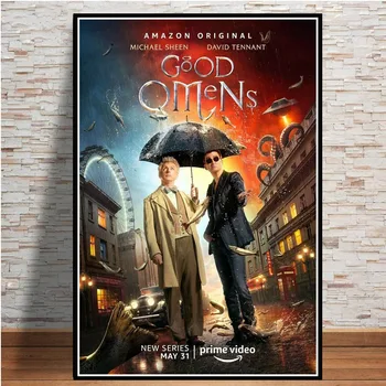 Horúce Good Omens Neil Gaiman TV Seriál Zobraziť 2019 Filmové Plátno olejomaľba Plagát Vytlačí Wall Art Obrázky Obývacia Izba Domova