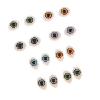 8 Párov Oválne, Ploché Realistické Plastové Oči Maska pre Bábiku Uskutočňovanie Dodávok 5mm, 6mm