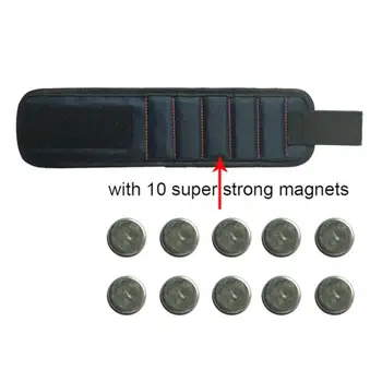 Polyester Magnetický Náramok Silné Magnety Prenosná Taška Elektrikár Tool Bag Skrutky Vŕtať Držiteľ Repair Tool Pásu
