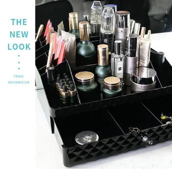 Zásuvky Typ Make-Up Organizátor Multi Mriežky Kúpeľňa Kozmetické Úložný Box Ploche Šperky Laky Na Nechty Make-Up Skladovanie Nádoba