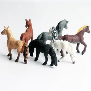 6pcs/set Malý Kôň Zvierat Obrázok Zberateľskú Hračky voľne Žijúcich Zvierat Poznanie Akčné Figúrky Simulácie Zvieracích Hračky