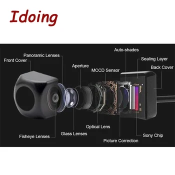 Idoing HD CCD 170 ° Uhol Zadný Fotoaparát Cúvaní Zálohovanie Chodu Kamera parkovacia Kamera pre Android 5.1/6.0/7.1/8.0/9.0/10.0