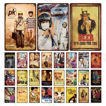 Bollywood Kovové Plagát Doska Vintage Kovové Slávny Indický Filmy Prihlásiť Tin Prihlásiť Steny Výzdoba pre Miestnosti, Garáž Železa Maľovanie