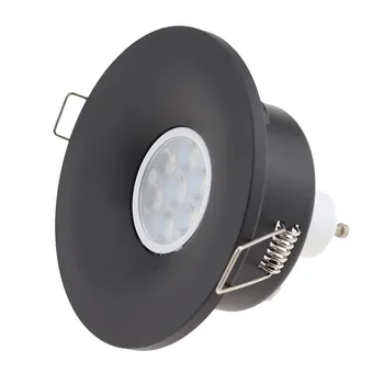 Čierne okrúhle Zapustené svetla reflektorov, halogénové LED vrátane Základne 220V GU10 stropné bodové svetlo Hliníkový Rám montáž MR16 zariadenie