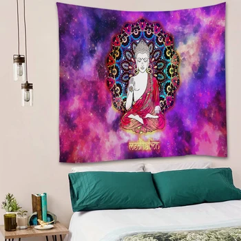 Veľká Odrazové Buddha Dekoratívne Galaxy Tapesties Indickej Mandala Stene Visí Hippie Čakra Gobelín Psychedelic Stenu Handričkou